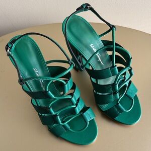 Salvatore Ferragamo Emerald Strappy Heels